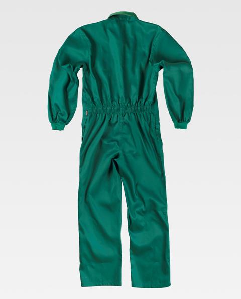 Mono de trabajo verde sin bolsillos exteriores para la industria de la alimentación y manipuladores de alimentos personalizable con logo de empresa en uniforma TB3010