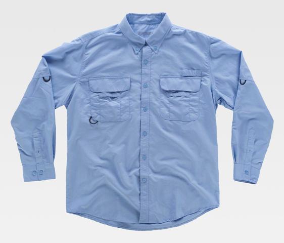 Camisa de trabajo tipo safari Uniforma TB8500 Celeste