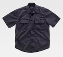 Camisa negra de trabajo tipo Safari Manga Corta de nylon con rejillas y aberturas de ventilación, personalizable con logo de empresa en uniforma  - TB8510