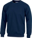 Sudadera de trabajo azul marino de cuello redondo con adorno en el frontal, puños y bajos elásticos personalizable con logo de empresa en uniforma TS5505