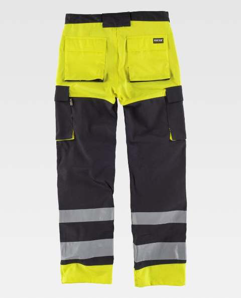 Pantalón Negro Amarillo Combinado Reflectante - TC2914