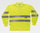 Polo de trabajo reflectante de Manga Larga de color amarillo de Alta Visibilidad homologado en EN ISO 20471 Clase 2, personalizable con logo de empresa en uniforma -TC3833