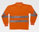 Polo de trabajo reflectante de Manga Larga de color naranja de Alta Visibilidad homologado en EN ISO 20471 Clase 2, personalizable con logo de empresa en uniforma -TC3833