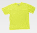 Camiseta Amarilla flúor Técnica en colores de Alta Visibilidad tejido suave de Tacto algodón, personalizable con logo de empresa en uniforma, con serigrafía, impresión digital o DTF -TC6010