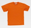 Camiseta naranja flúor Técnica en colores de Alta Visibilidad tejido suave de Tacto algodón, personalizable con logo de empresa en uniforma, con serigrafía, impresión digital o DTF -TC6010