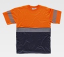Camiseta de trabajo de alta visibilidad de poliéster de fibra cortada con tacto suave como el algodón, con bandas reflectantes en torso y mangas personalizable con logo de empresa en uniforma- TC6030