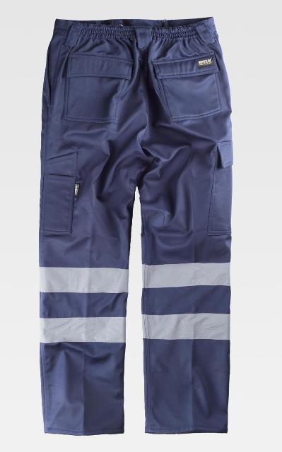 Pantalón de trabajo de Invierno de color azul marino  con forro interno de tejido polar para bajas temperaturas, con Bandas Reflectantes en las perneras, personalizable con logo de empresa en Uniforma - TB1417