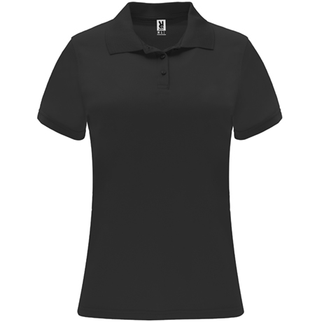 Polo Técnico de trabajo Entallado Mujer de color Negro, personalizable con logo de empresa en Uniforma  - LY0410