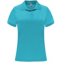 Polo de mujer en tejido técnico, de corte entallado, de color azul turquesa, personalizable con logo de empresa en Uniforma  - LY0410