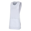 Delantal Casulla blanca Reversible con bolsillo central y ajuste de cintas personalizable con logo en uniforma   - V254201
