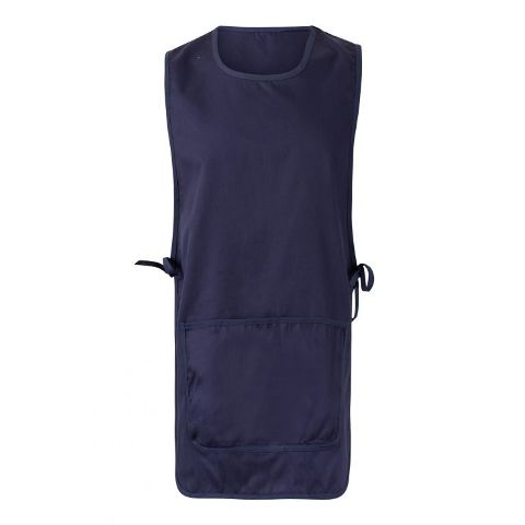Delantal Casulla Azul Marino Reversible con bolsillo central y ajuste de cintas personalizable con logo en uniforma   - V254201