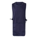 Delantal Casulla Azul Marino Reversible con bolsillo central y ajuste de cintas personalizable con logo en uniforma   - V254201