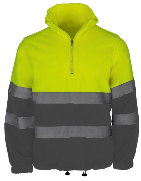 Polar alta Visibilidad Media Cremallera Amarillo Gris - PR5622