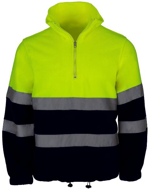 Polar alta Visibilidad Media Cremallera Amarillo Marino, personalizable con logo de empresa en Uniforma - PR5622
