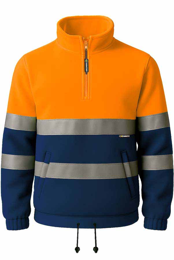 Polar alta Visibilidad Media Cremallera Naranja Marino, personalizable con logo de empresa en Uniforma - PR5622