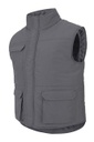 Chaleco gris de trabajo Acolchado contra el frío de cuello alto y tejido de microfibra, personalizable con logo de empresa en uniforma  V205901