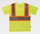 Camiseta Amarilla Reflectante bandas anchas de dos colores  TC3645