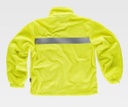 Chaqueta Forro Polar de color amarillo flúor reflectante de Alta Visibilidad con banda Reflectante cierre de cremallera central y cuello alto para el frío, personalizable con logo de empresa en uniforma - TC4040