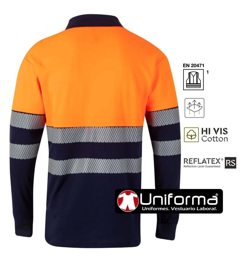 Polo Bicolor Manga Larga Banda Segmentada V305525