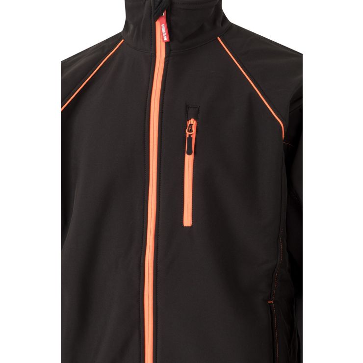 Chaqueta Softshell Bicolor Negro y Naranja V206001