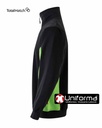 Sudadera Bicolor Cierre Cremallera Negra con detalles verdes - V105704
