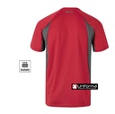 Camiseta rojo y gris Celeste de trabajo en tejido técnico de 100% Poliéster indeformable sin plancha, microperforado Eyebird para mejorar la evacuación del calor, de diseño bicolor, de manga corta, de la gama FlourMatch, personalizable con logo de empresa en uniforma Técnica Bicolor  - V105501