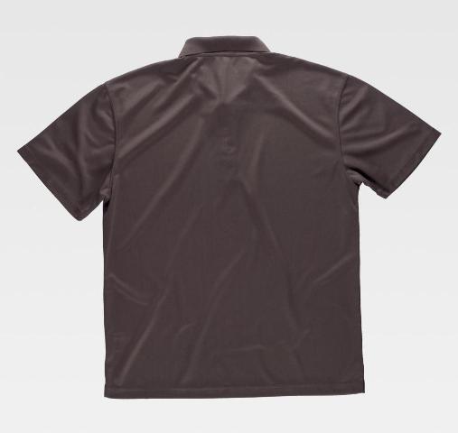 Polo Marrón de manga corta en tejido Técnico Transpirable de secado rápido ligero y resistente indeformable personalizable con logo de empresa en uniforma, con serigrafía bordado o impresión digital y DTF - TS6520