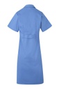 Bata de trabajo de mujer de manga corta con cierre de botones y cinta en la espalda de color azul celeste - V907