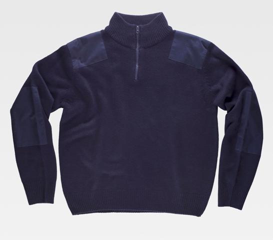 Jersey de trabajo de Punto Grueso y Cuello Alto Azul marino - TS5501