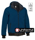 Chaqueta Softshell Gruesa forrada de polar Borreguito Capucha azul marino personalizable logo empresa - VL2550