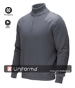 Jersey Gris Grueso de 100% Algodón con Cuello Alto y cierre de media cremallera, personalizable con logo de empresa en Uniforma - TS5502