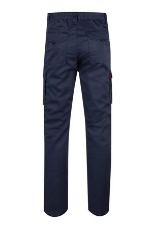 Pantalón de trabajo azul Marino Forrado para combatir el frío del invierno en tejido elástico Stretch Multibolsillos personalizable para empresas en uniforma - V103015S