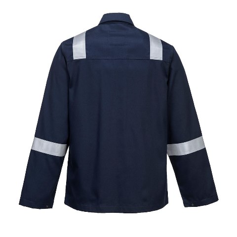 Chaqueta Chaqueta de trabajo resistente a la llama Ignífuga, para soldadores y  Soldadura contra Arco-Eléctrico de color azul marino  con bandas reflectantes para empresas - PBZ13