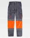 Pantalón de trabajo reflectante de Alta Visibilidad en tejido Elástico en color gris y naranja - TC3218