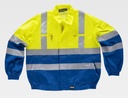 Cazadora de trabajo reflectante de alta visibilidad homologada para alta visibilidad según EN ISO 20471 bicolor Amarilla azul royal  - TC3311