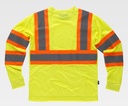 Camiseta Amarilla reflectante alta visibilidad Manga Larga Bandas Bicolor anchas del tipo noche y día TC3633