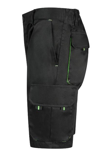 Pantalón de trabajo tipo Bermuda Bicolor Negro y verde en tejido reforzado - V103010S
