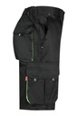 Pantalón de trabajo tipo Bermuda Bicolor Negro y verde en tejido reforzado- V103010S