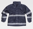 Parka chaquetón de trabajo Impermeable Capucha Bandas Reflectantes de visibilidad realzada en uniforma personalizable para empresas - TS1008