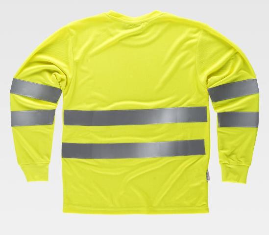 Camiseta de trabajo alta visibilidad Reflectante Manga Larga de color amarillo personalizable en uniforma - TC3933