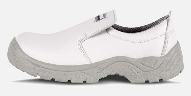Zapato de trabajo blanco para alimentación en microfibra lavable ligero y Antideslizante S2+SRC  con protección con puntera de acero en uniforma - TP1402