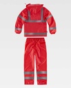 Conjunto impermeable Alta visibilidad Rojo  homologado alta visibilidad personalizable para empresas modelo workteam S2015 en uniforma TS2015