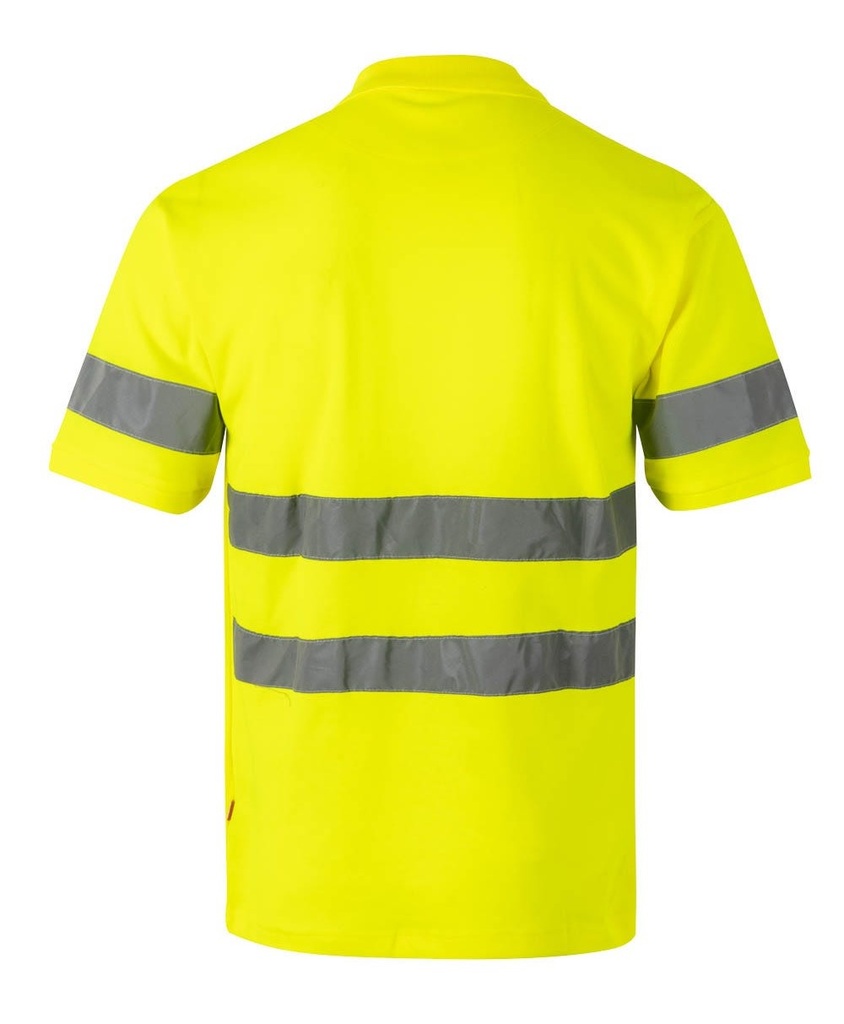 Polo de trabajo de Alta Visibilidad con Algodón de color amarillo de manga corta personalizable en uniforma