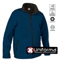 Softshell Tricapa de color azul marino cremallera completa repelente al agua corta vientos personalizable en uniforma - VL2260