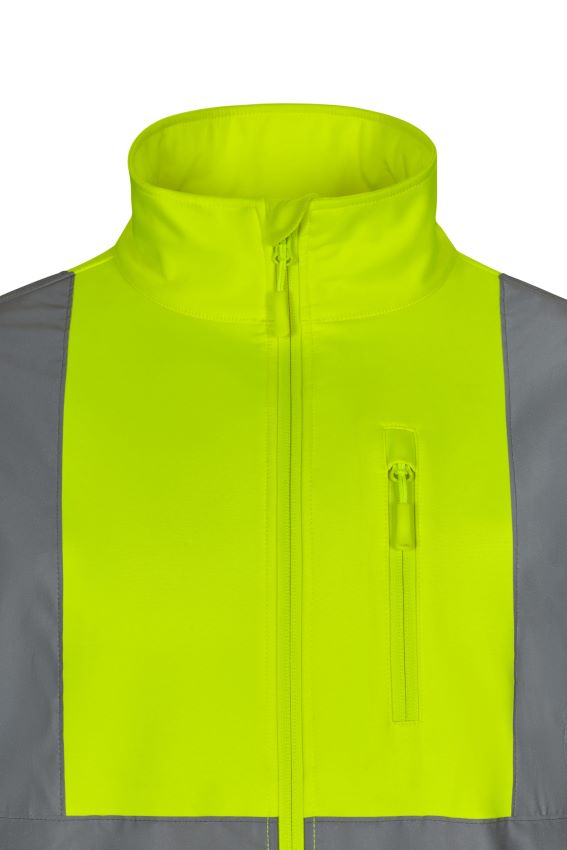 Cazadora de trabajo Softshell Reflectante de alta visibilidad impermeables y corta vientos , personalizables con logo de empresa en uniforma - V306005