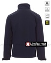 Chaqueta Impermeable y transpirable de trabajo de color azul marino en tejido softshell elástico, personalizable con logo de empresa en uniforma  PY1428