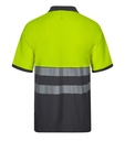 Polo de trabajo de Alta Visibilidad Amarillo y Gris Algodón Bicolor reflectante con bandas segmentadas discontinuas para mayor comodidad, transpirable, personalizable con logo de empresa en uniforma  V305523