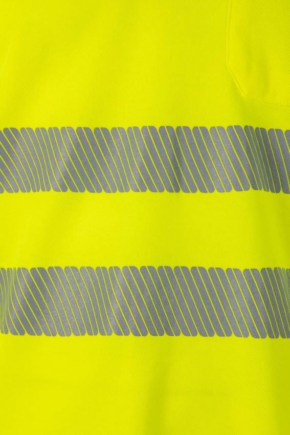 Polo de trabajo reflectante con Algodón de Alta Visibilidad Manga Larga y bandas reflectantes segmentadas discontinuas personalizable con logo de empresa en uniforma.net V305524