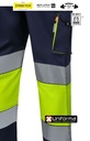 Pantalón de trabajo de Alta Visibilidad clase 1 reflectante en tejido elástico lo que lo hace resistente y duradero, con las bandas reflectantes segmentadas discontinuas y oblicuas para mas superficie reflectante y más seguridad, personalizable con logo de empresa en uniforma.net V303008S3008S