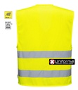 Chaleco de trabajo de alta visibilidad en tejido de malla o rejilla microperforada para mejorar la transpiración y combatir el calor, disponible en tallas grandes y personalizable con logo de empresa en uniforma